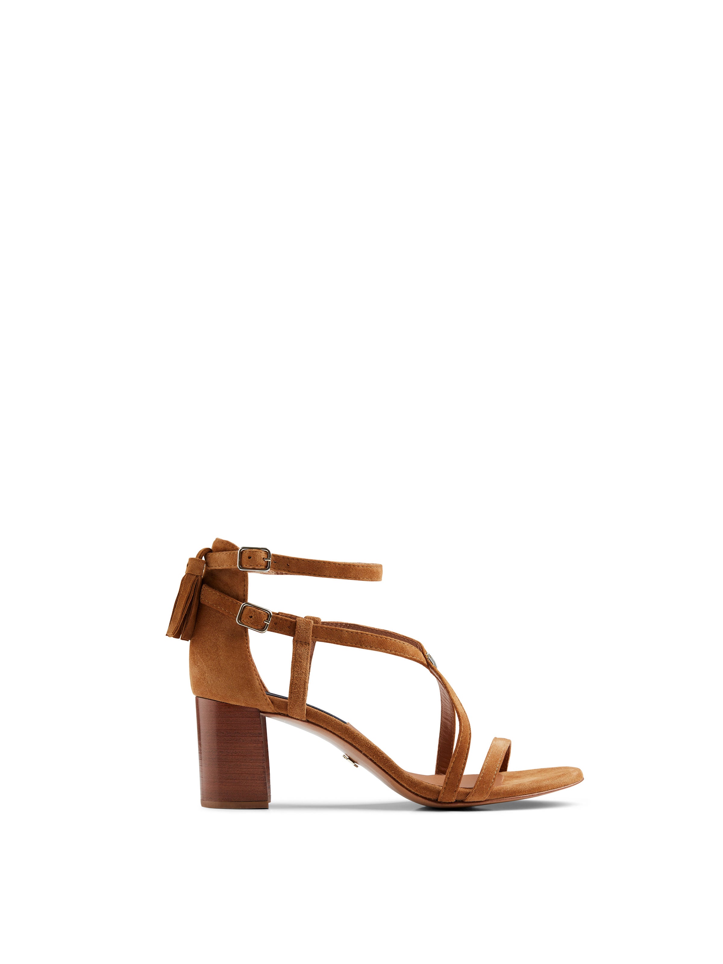 The Heeled Brancaster - Women's Sandal in Tan Suede | Fairfax & Favor