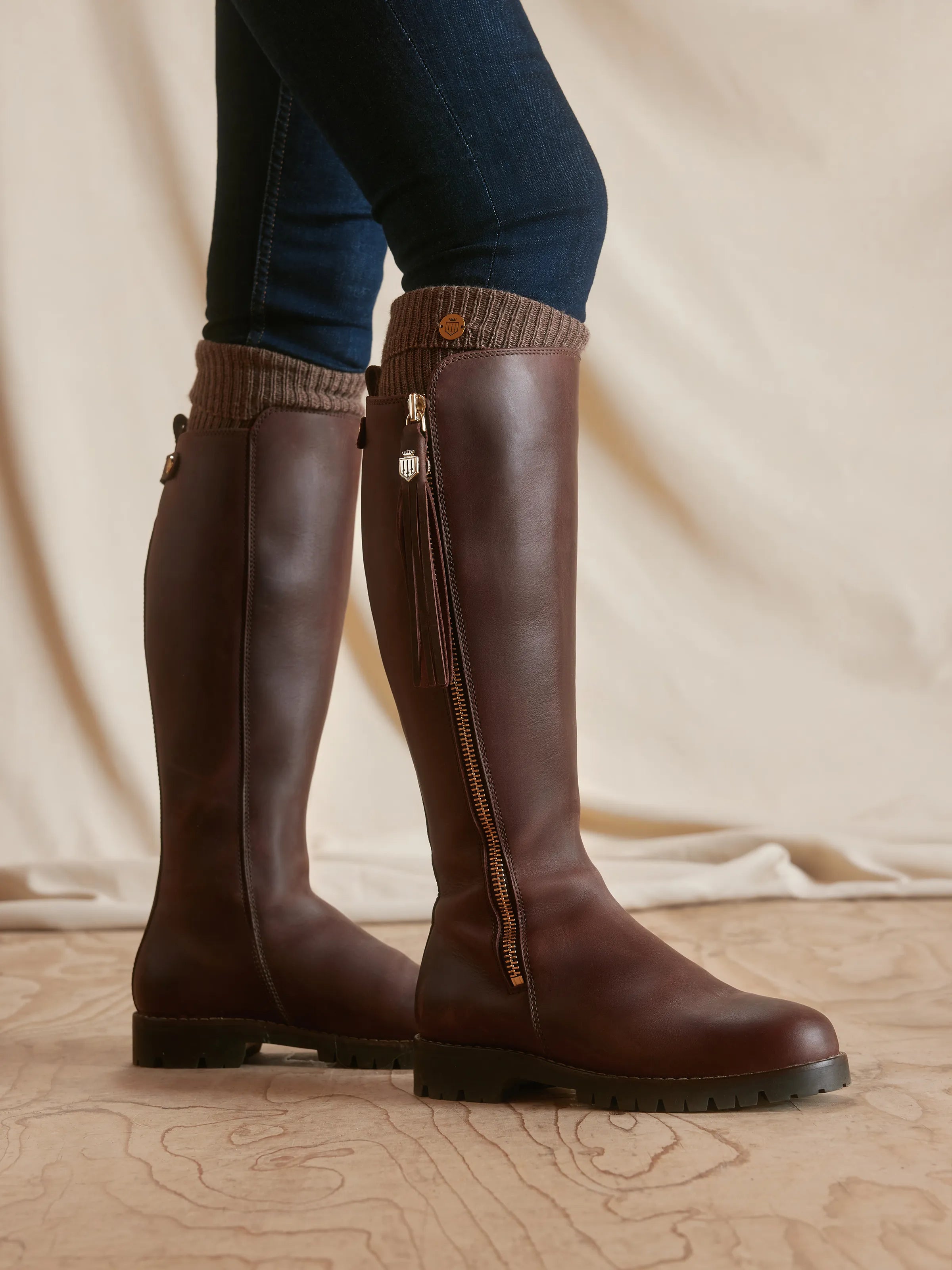 Knee High Oakham - Women's Waterproof Boot - Mahogany | Fairfax