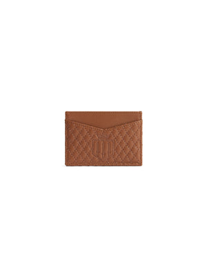 The Card Holder - Card Holder - Quilted Tan Leather