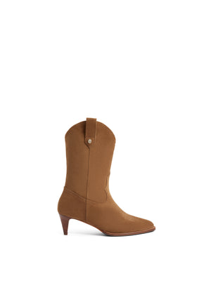 The Georgia - Women's Cowgirl Ankle Boots - Tan Suede