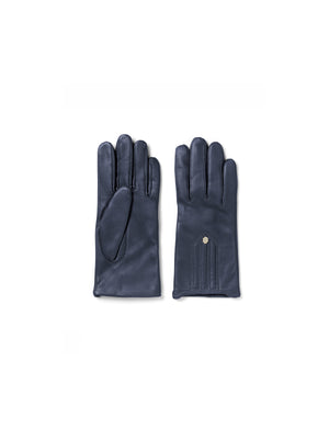 The Signature Cashmere & Wool Lined Gloves - Navy
