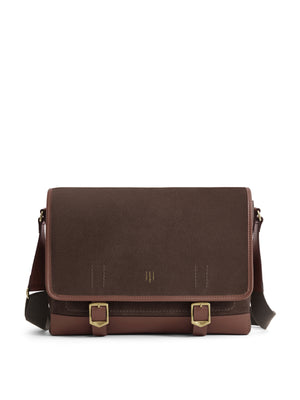 The Hampstead - Unisex Messenger Bag - Chocolate Suede & Leather