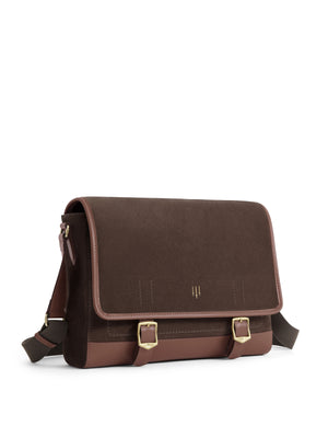 The Hampstead - Unisex Messenger Bag - Chocolate Suede & Leather