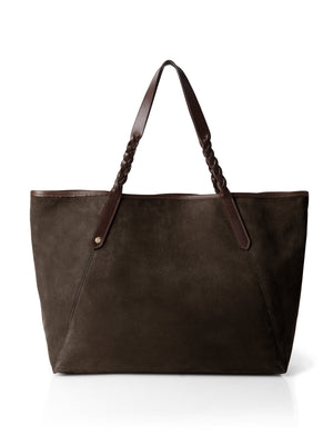 The Burford - Women's Tote Bag - Chocolate Suede