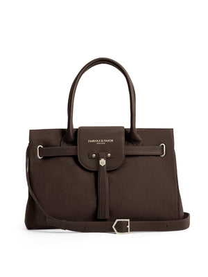 The Windsor - Women's Handbag - Chocolate Suede