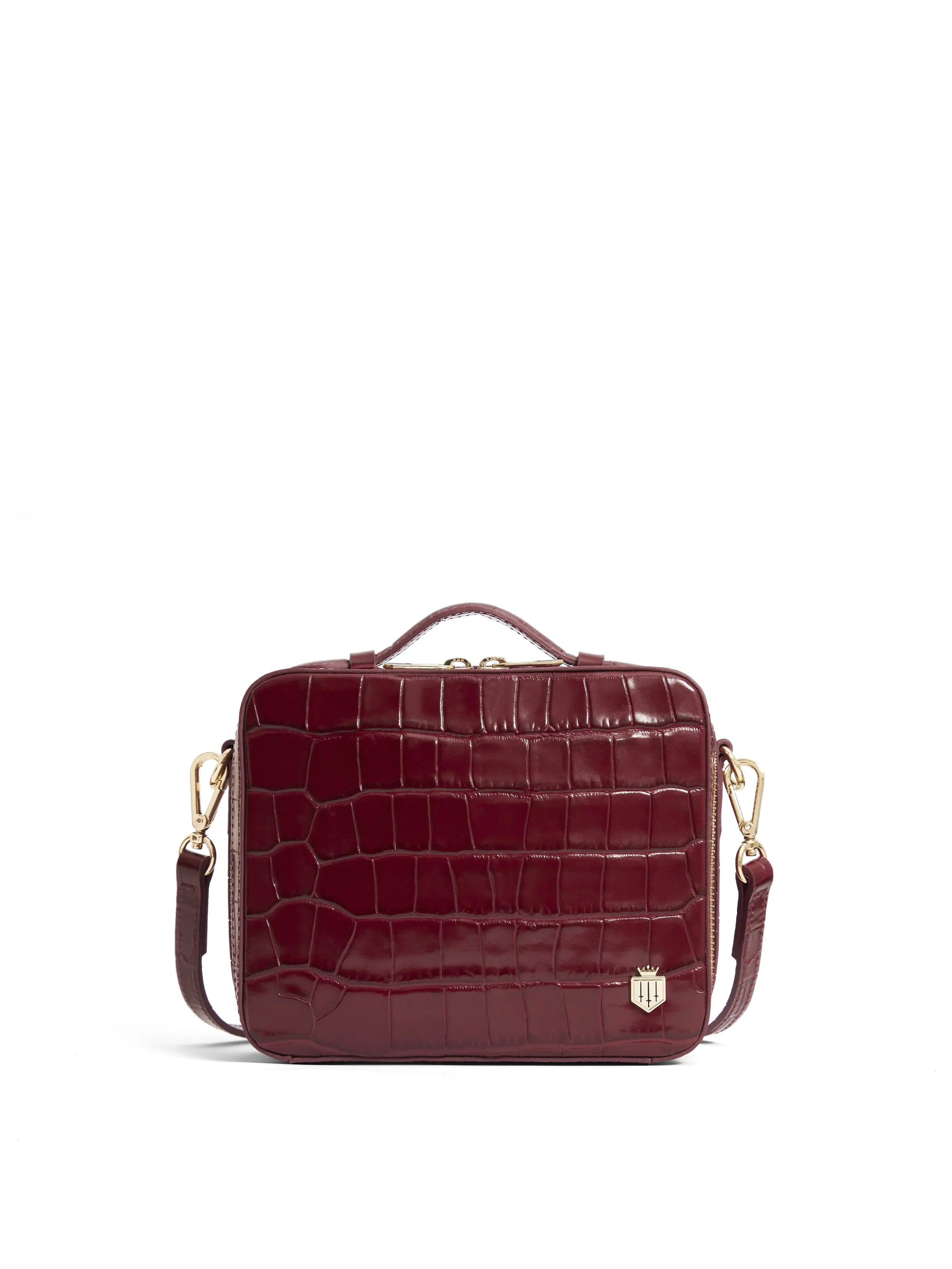 Sac Crossbody Marron Imitation Cuir à Clous Et Croix - Ruby Collection
