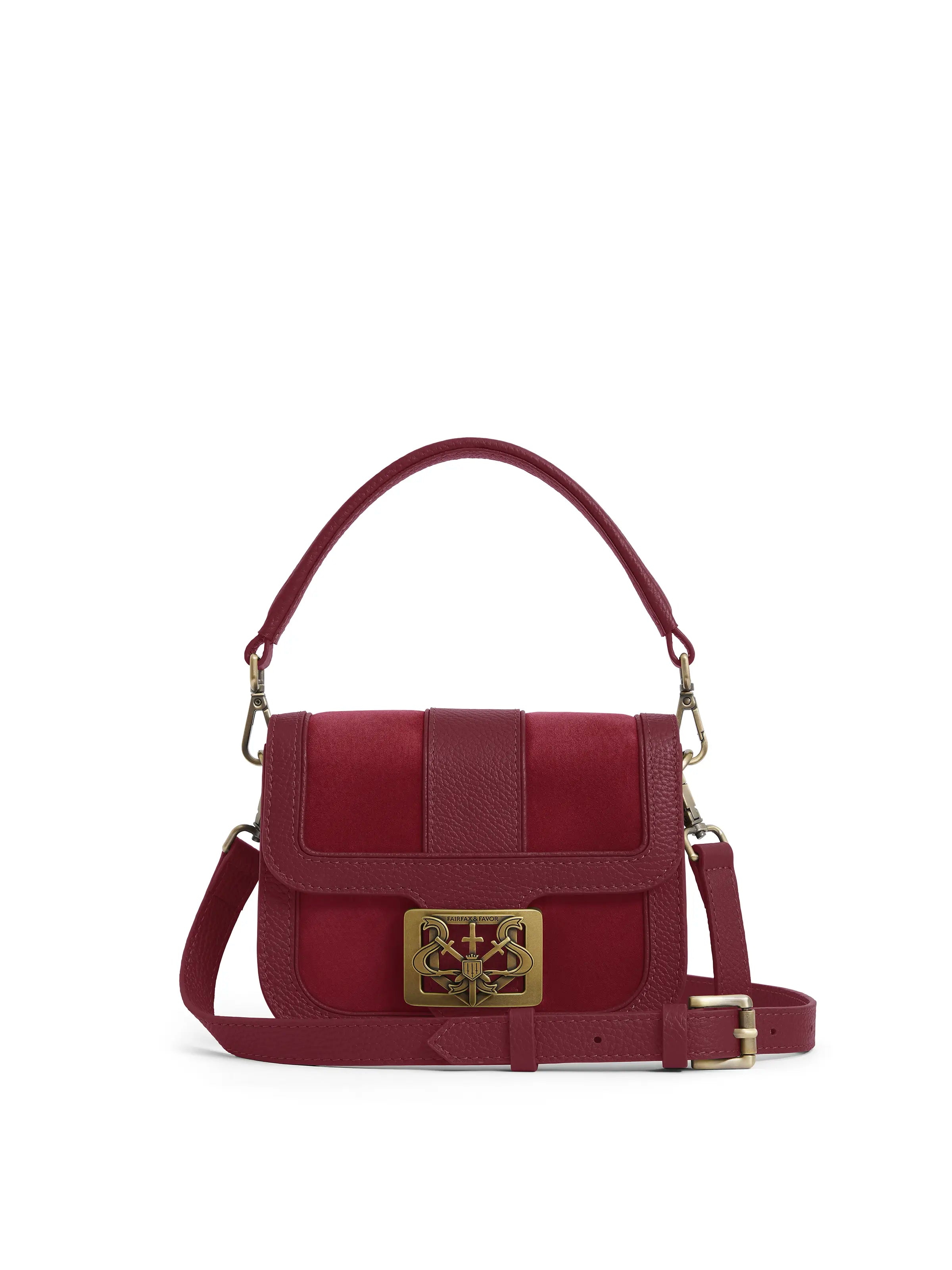 Clarence - Women's Bag - Ruby Suede | Fairfax & Favor