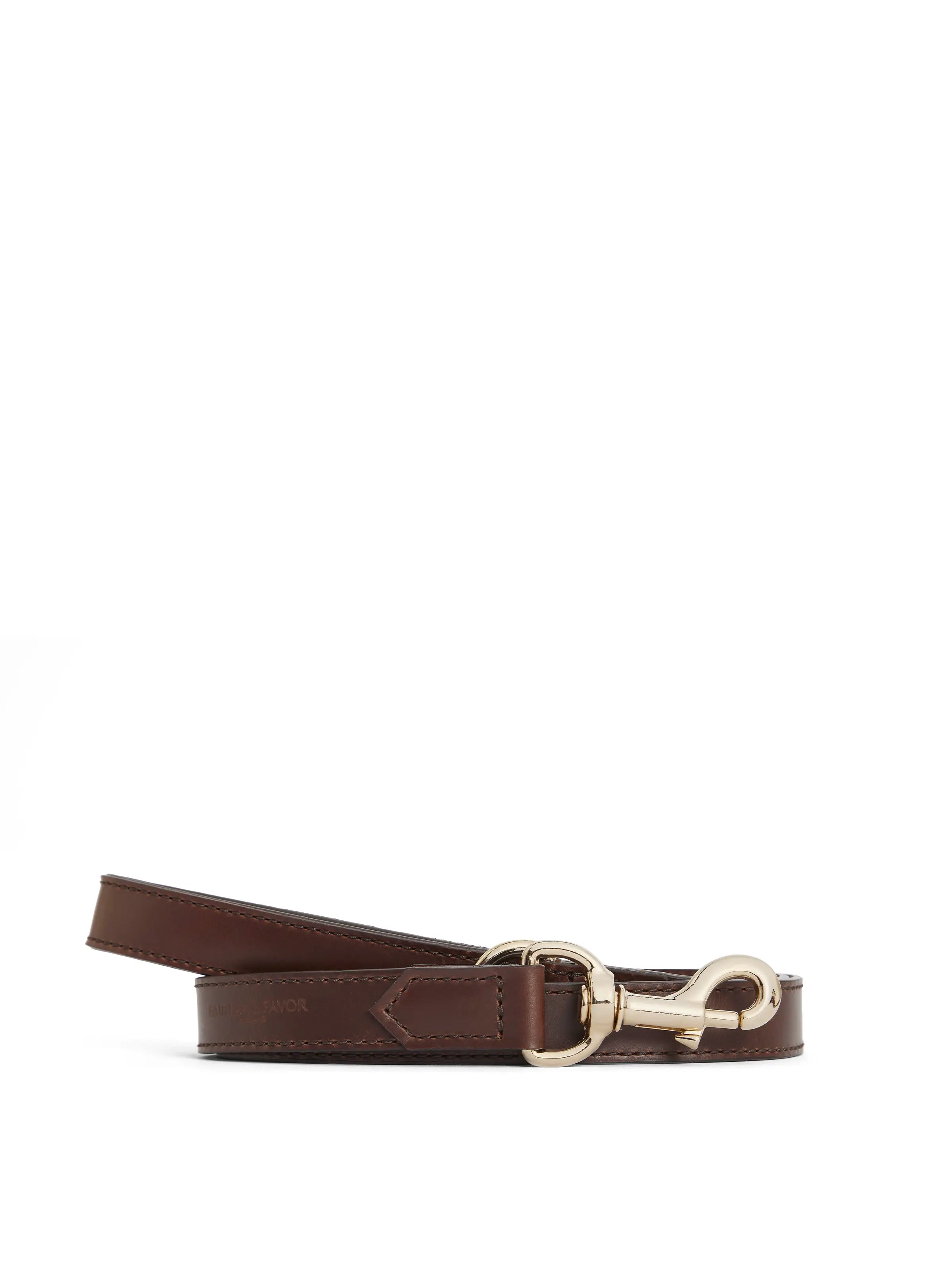 Fitzroy - Signature Dog Lead - Mahogany Leather | Fairfax & Favor