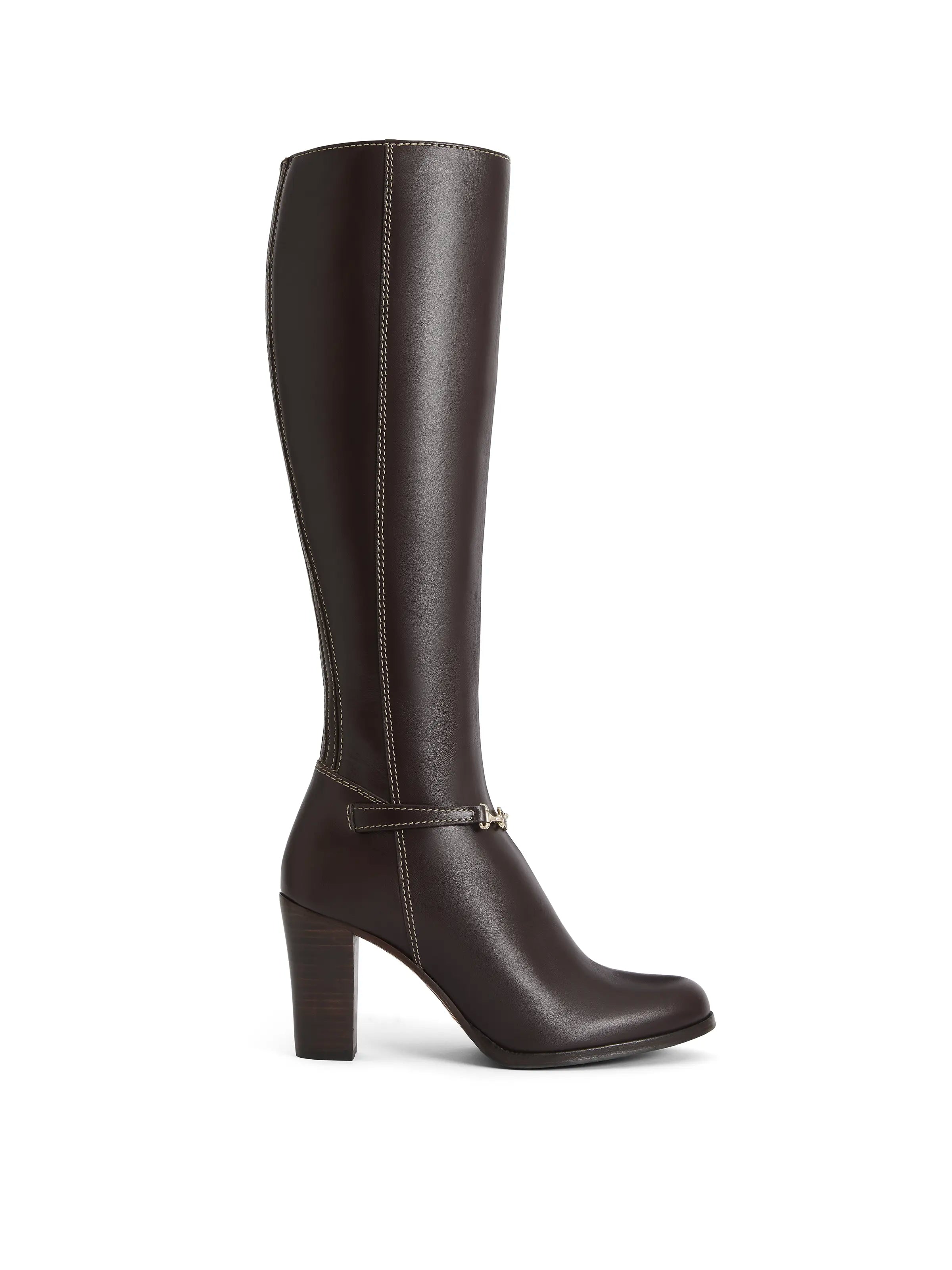Obita Flared Heel Genuine Leather Boots