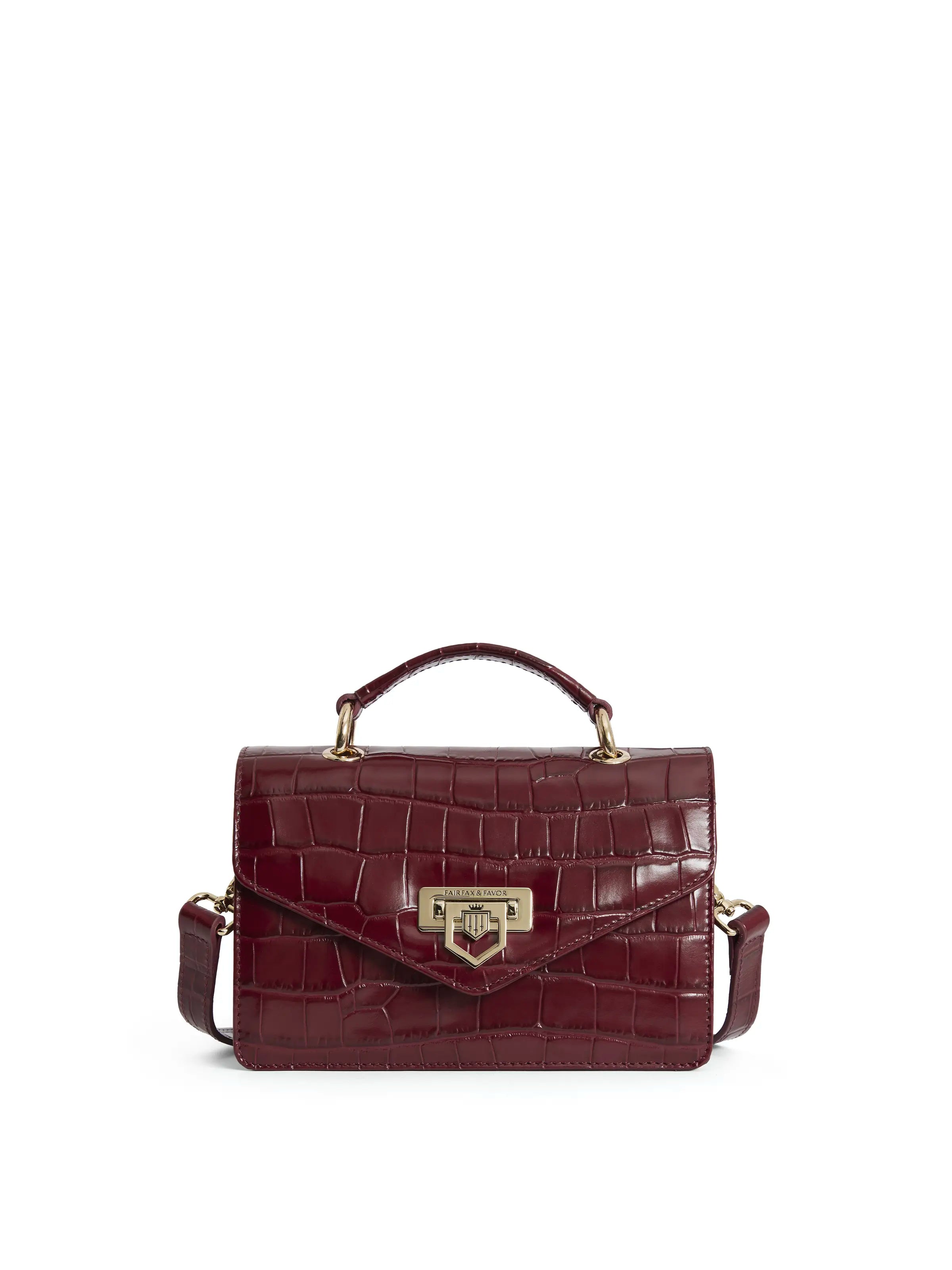 Loxley Mini Women's Crossbody Bag Ruby Croc Fairfax and Favor
