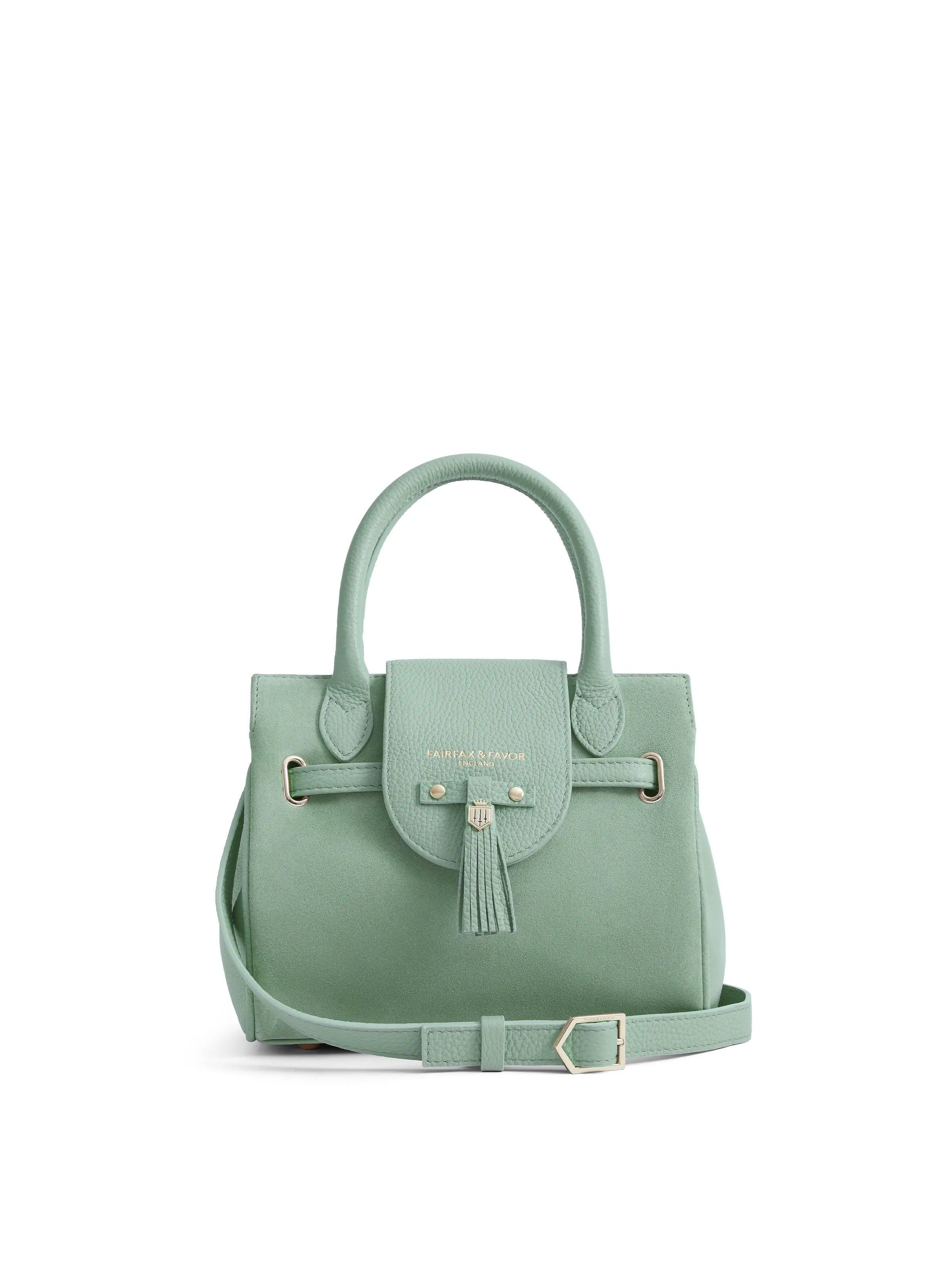Mini Windsor - Women's Handbag - Mint Suede | Fairfax & Favor