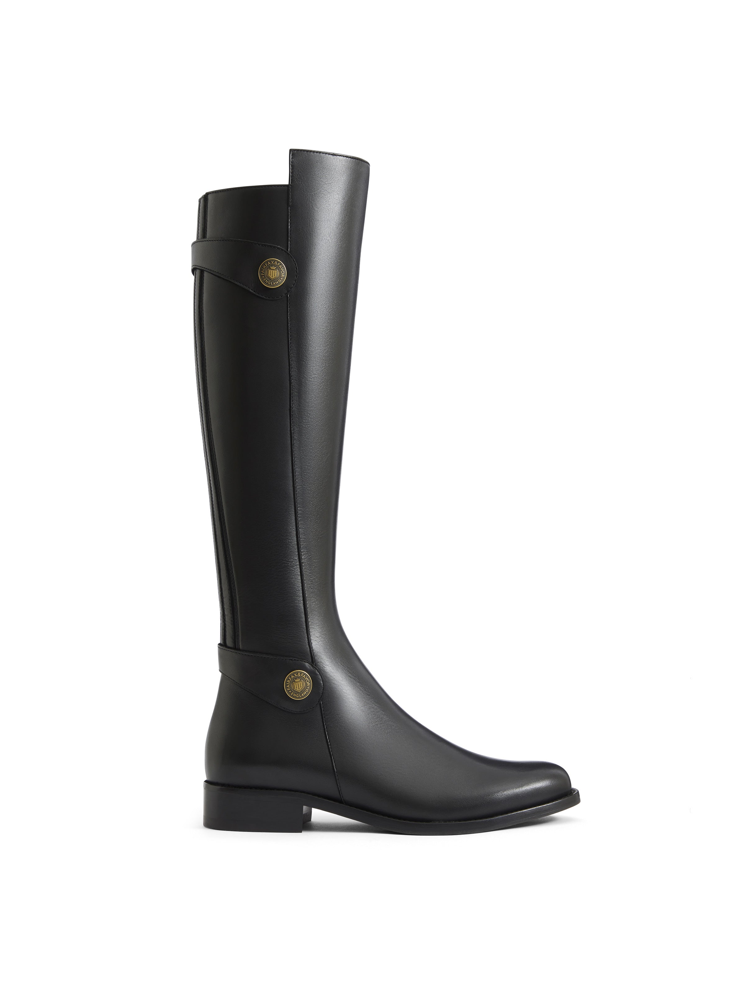 chinese dress ladies Flat Upton - Women's Knee-High Boots - Black Leather