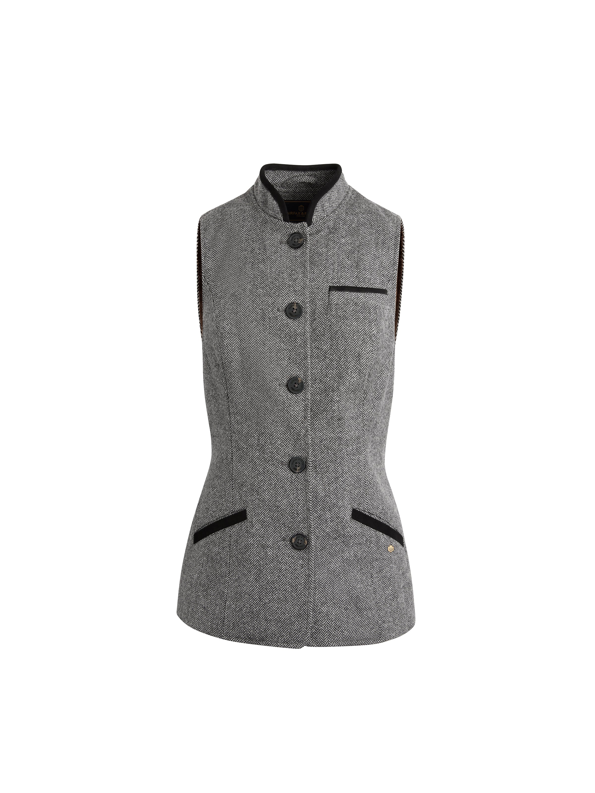 Madeline - Womens Gilet - Monochrome Herringbone | Fairfax & Favor