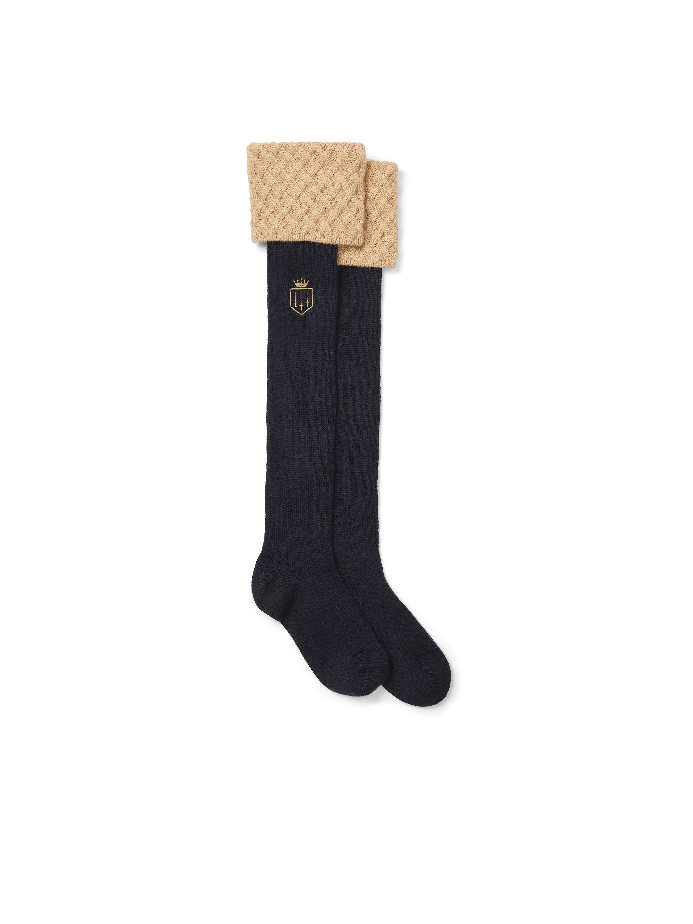 Women's Explorer Merino Socks - Navy & Fawn Wool | Fairfax & Favor
