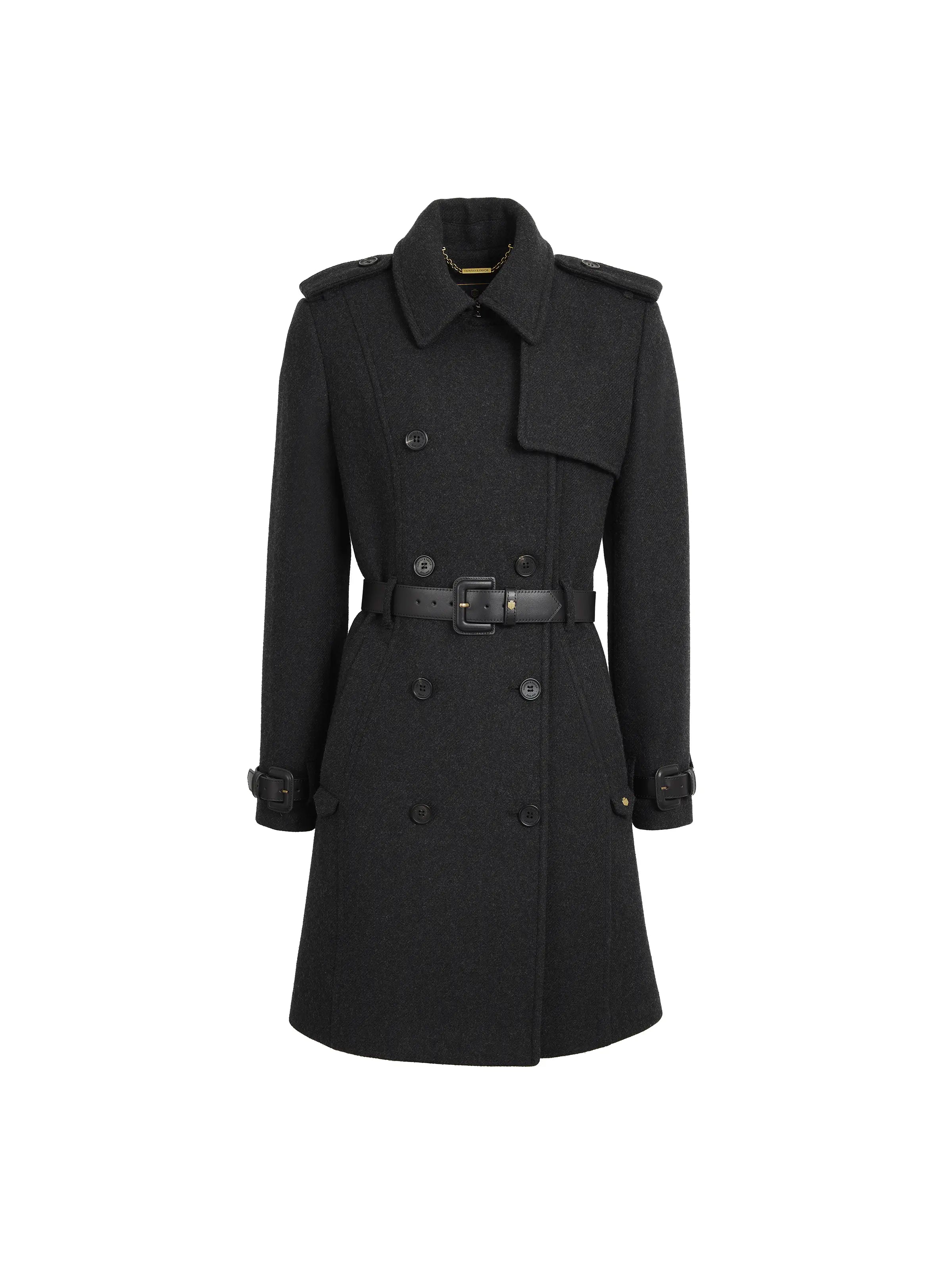 Sophia Women's Trench Coat Charcoal Wool Fairfax Favor