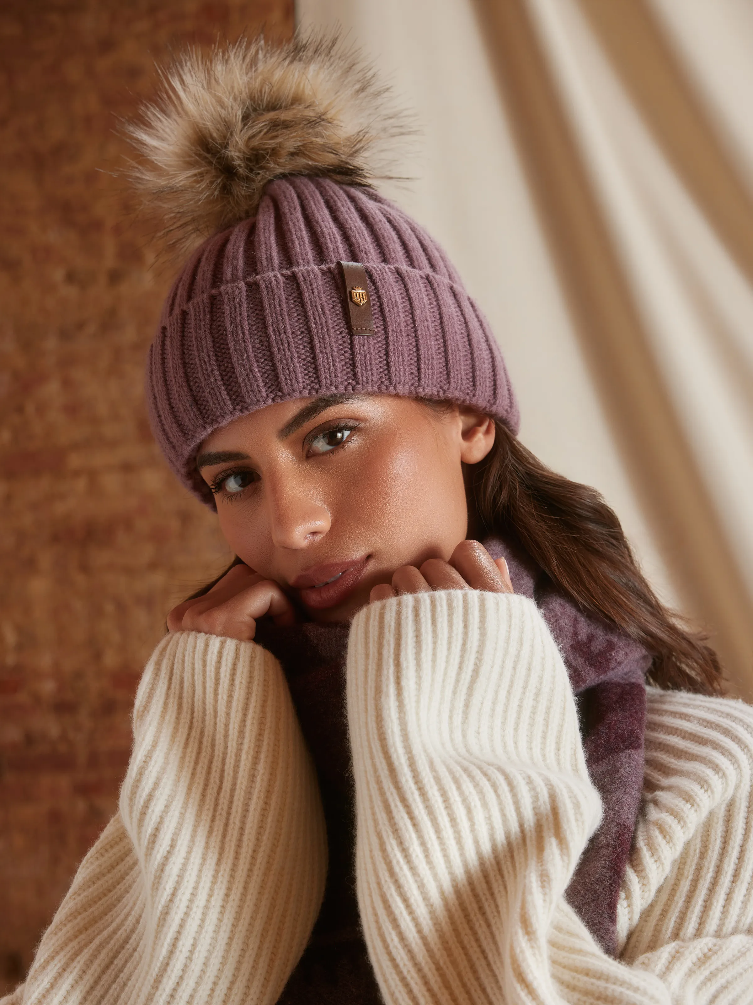 Bobble Hat Women's Woolly Hat Heather Wool Fairfax Favor