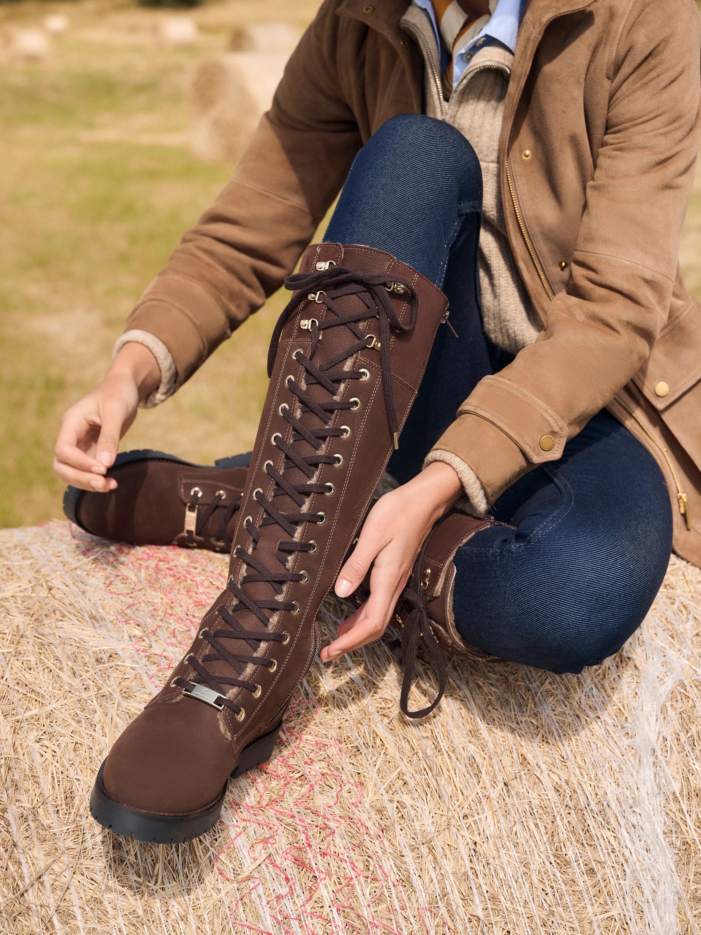 Anglesey - Women's Knee High Lined Boot Chocolate | Fairfax & Favor Anglesey - Women's Knee High Lined Boot Chocolate | Fairfax & Favor