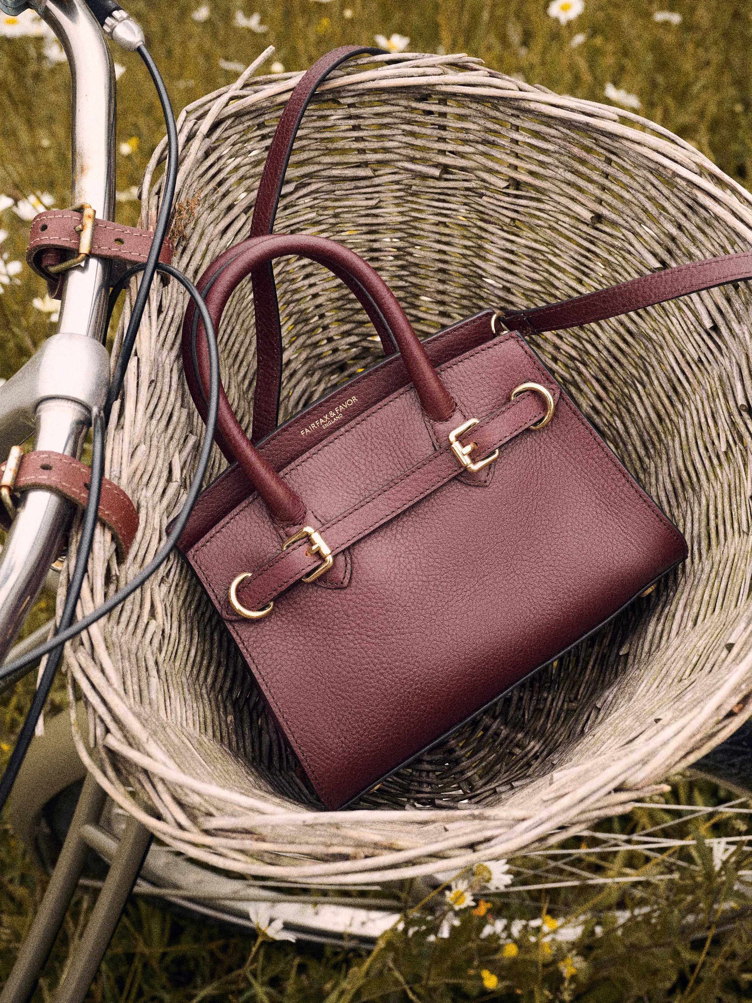 Town & Country Collection - Micro Top Handle Bag - Burgundy Town & Country Collection - Micro Top Handle Bag - Burgundy
