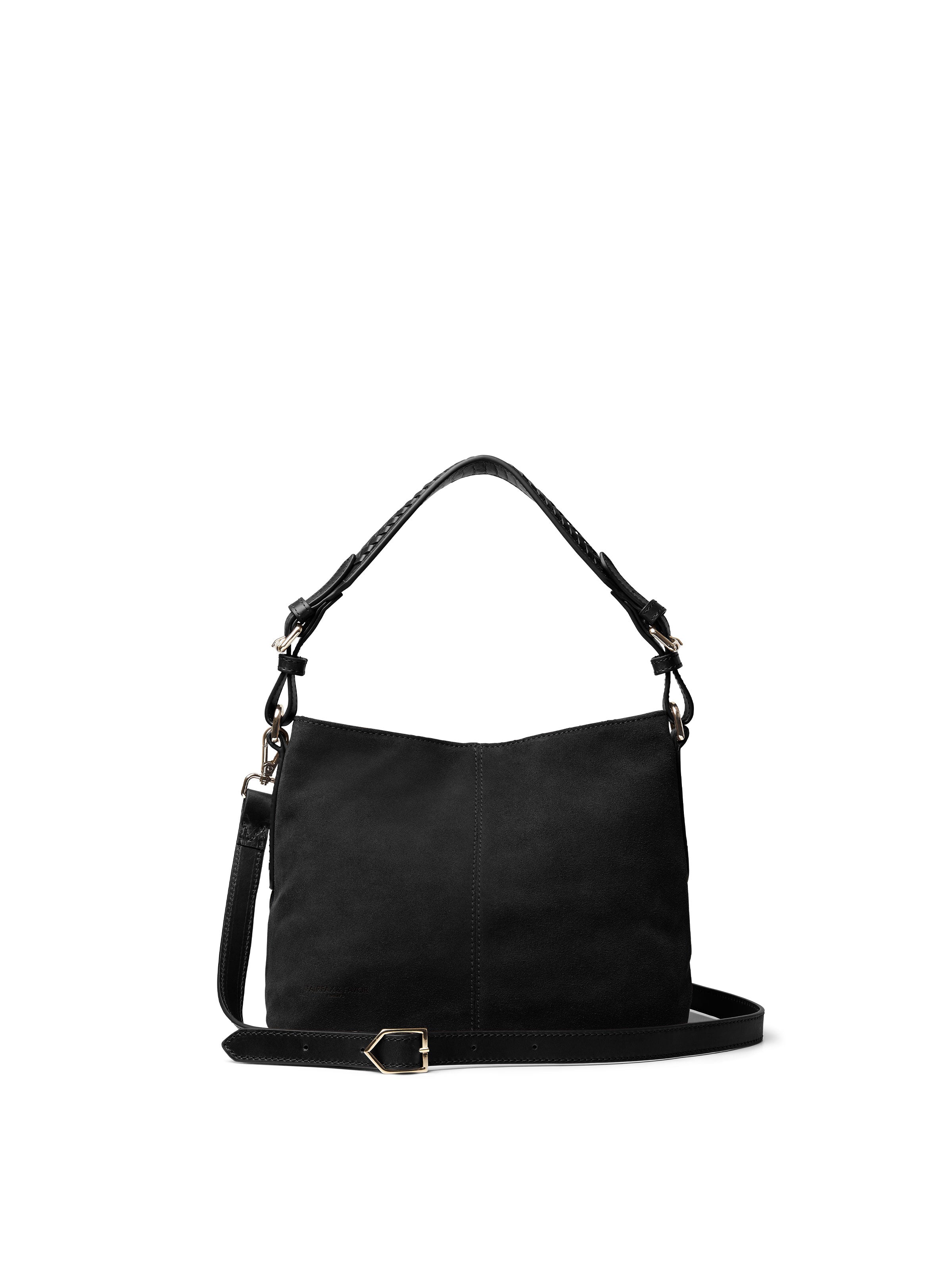Mini Tetbury - Women's Tote - Black Suede | Fairfax & Favor
