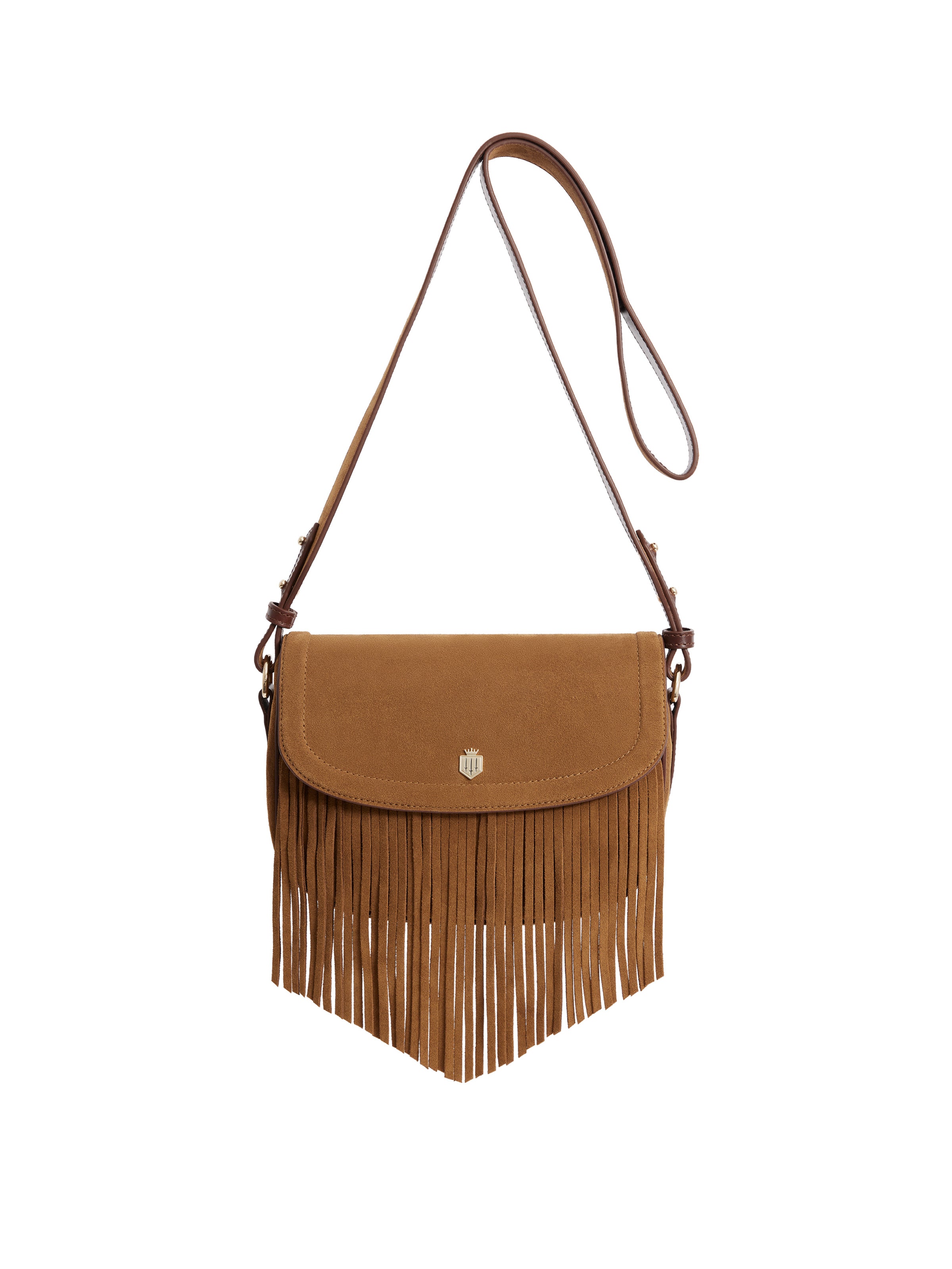 Nashville - Women's Bag - Fringed Tan Suede | Fairfax & Favor