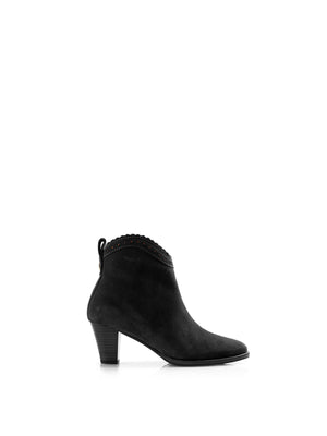 The Regina Ankle - Women's Ankle Boot - Black Suede
