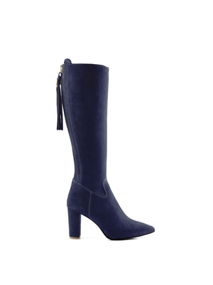 The Soho - Women's Heeled Boot - Ink Suede