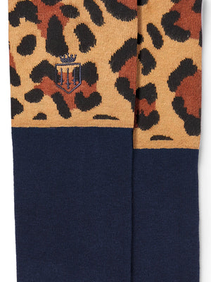 Signature Women's Knee High Socks - Navy & Leopard