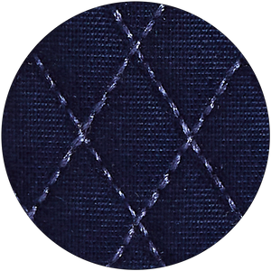 quilted navy velvet material swatch