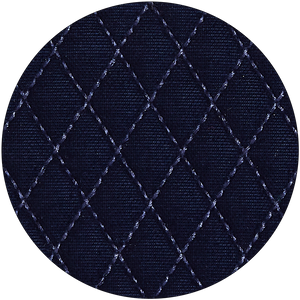 quilted navy velvet material swatch