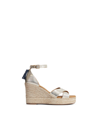 The Valencia - Women's Wedge Sandal - Gold Leather