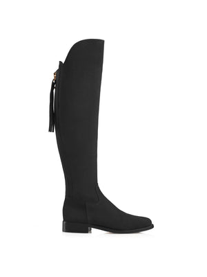 The Amira - Women's Over-the-Knee Boot - Black Suede