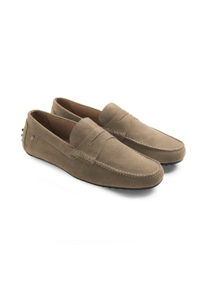 The Monte Carlo - Men's Driving Shoe - Taupe Suede