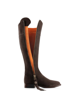 The Regina (Chocolate) Narrow Fit - Suede Boot