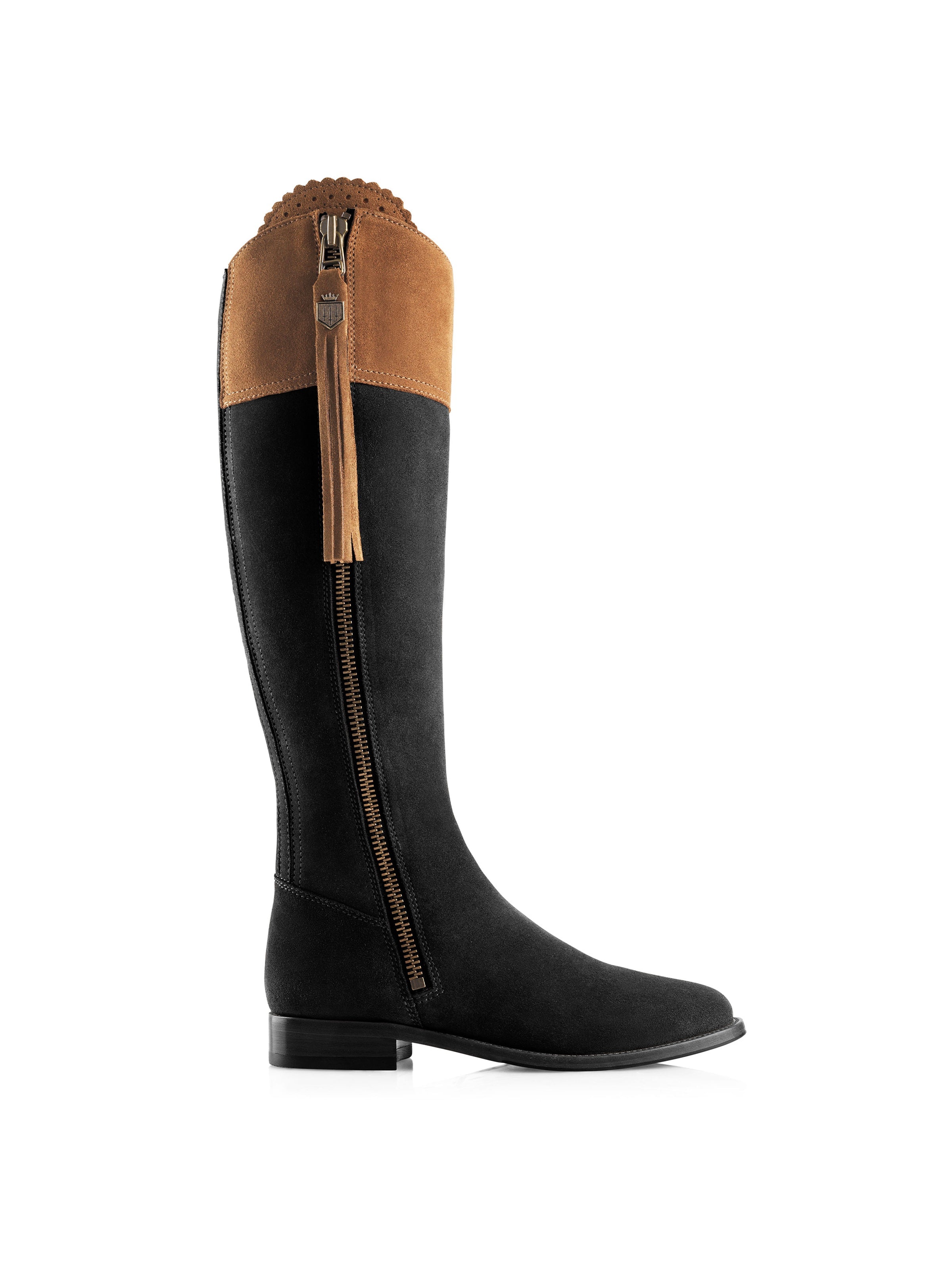 Regina Womens Knee Boots Tan & Black Sporting Fit Fairfax & Favor