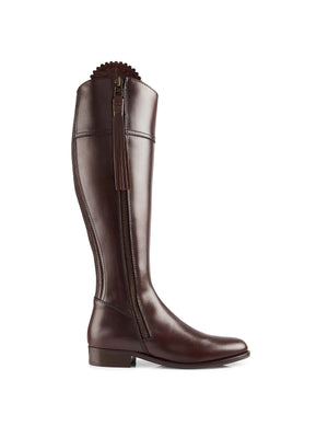 The Regina - Women's Tall Boot - Mahogany Leather, Sporting Calf