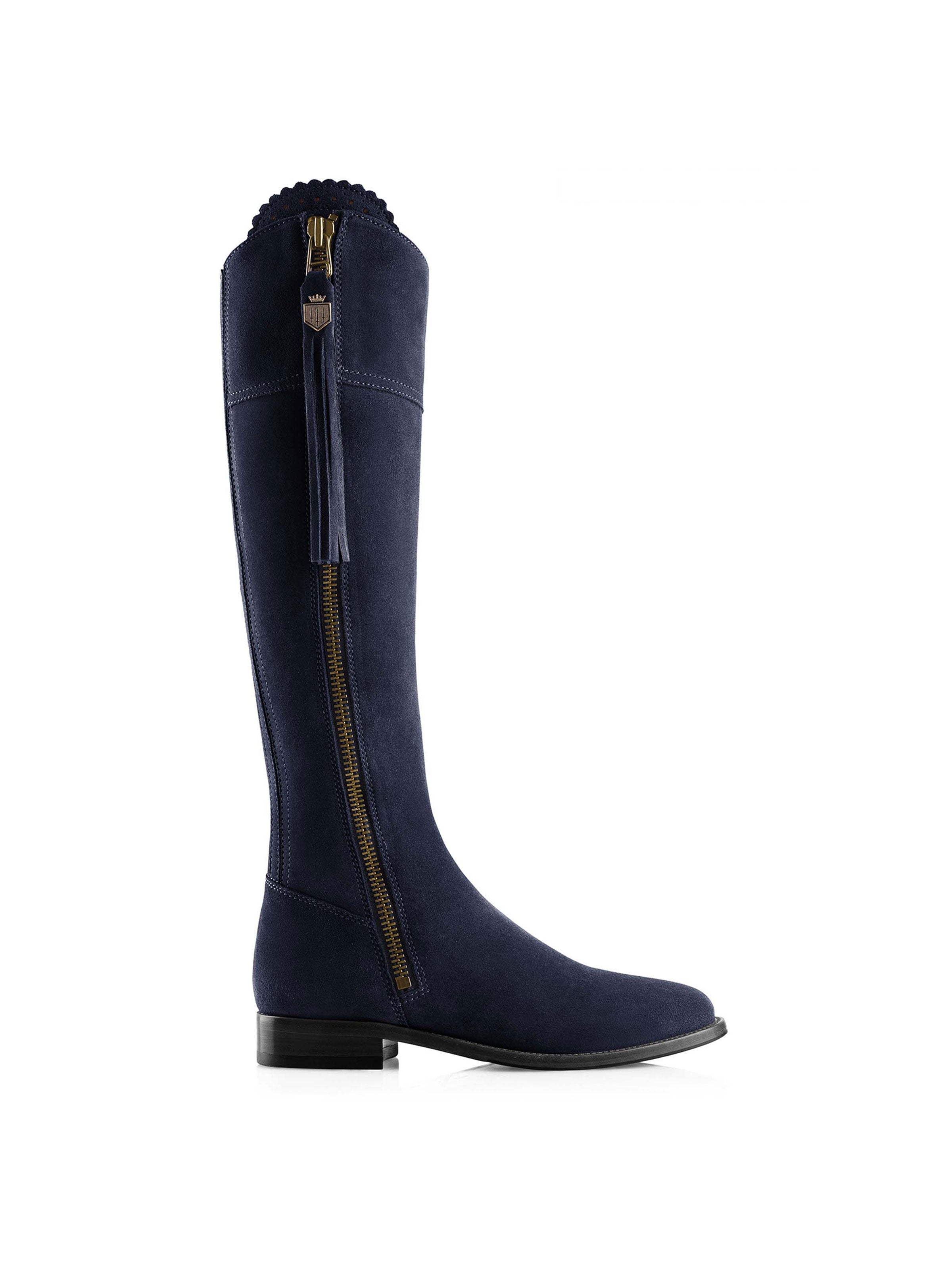 Regina Women's Knee-High Boots Navy Narrow Fit Fairfax Favor