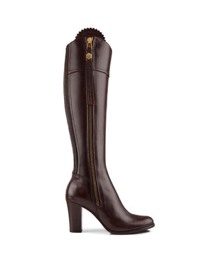 The Regina - Women's Tall High-Heeled Boot - Mahogany Leather, Regular Fit