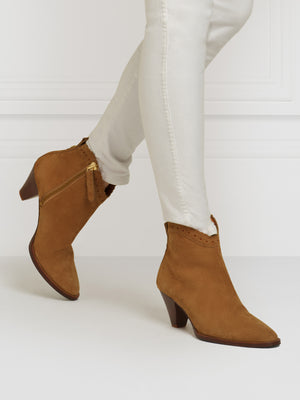 The Regina Ankle - Women's Ankle Boot - Tan Suede