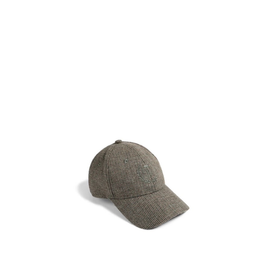 Mabel - Women's Wool Cap - Forest Check