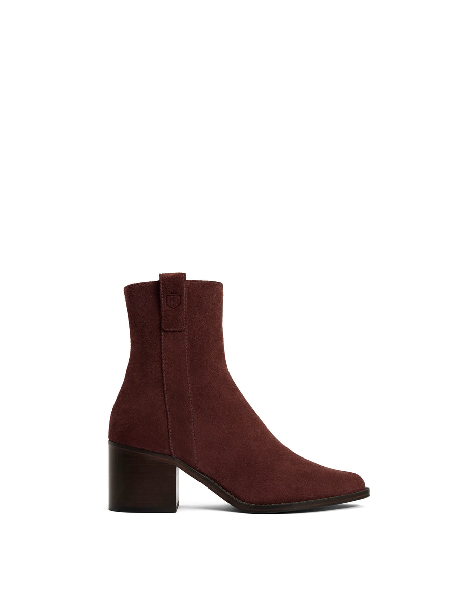 The Ludlow - Women's Heeled Ankle Boots - Port Suede