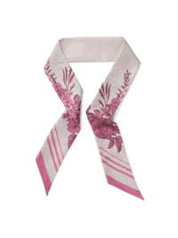 Mannington Twill Silk Scarf - White/Pink Breast Cancer Now 2026