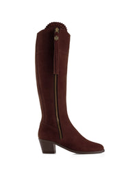 Heeled Regina (Sporting Fit) - Port Suede