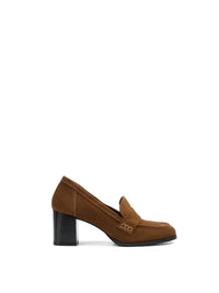 Wroxham Heeled Loafer - Tan Suede
