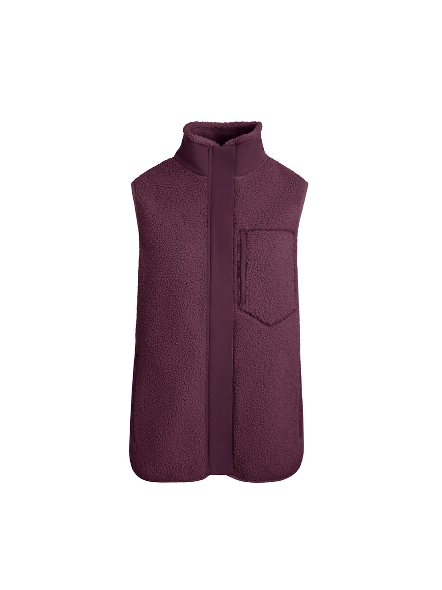 Agnes - Women's Fleece Gilet - Port