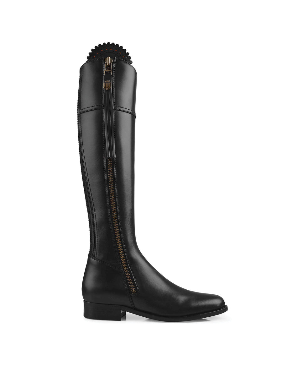The Regina (Narrow Fit) - Black Leather
