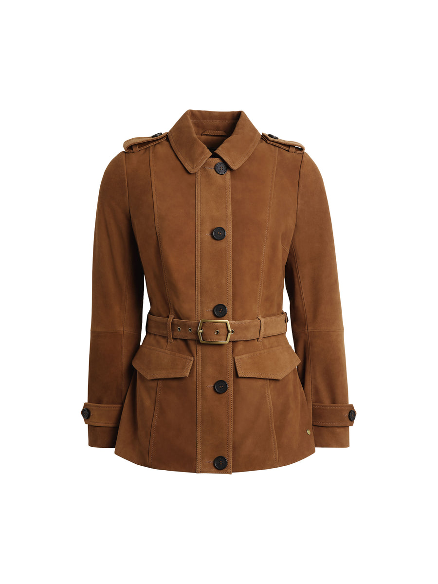 Frances - Women's Jacket - Tan Suede