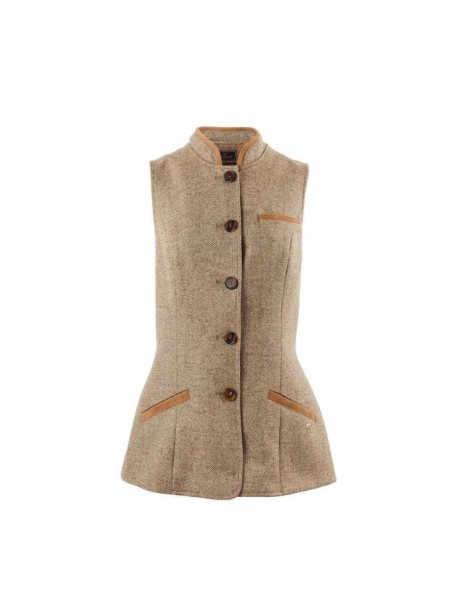 Madeline - Women's Gilet - Taupe Herringbone