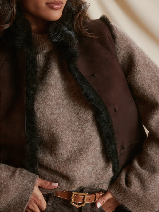 Beth - Women's Gilet - Chocolate Toscana | Fairfax & Favor