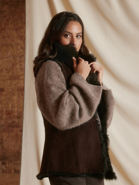 Beth - Women's Gilet - Chocolate Toscana | Fairfax & Favor