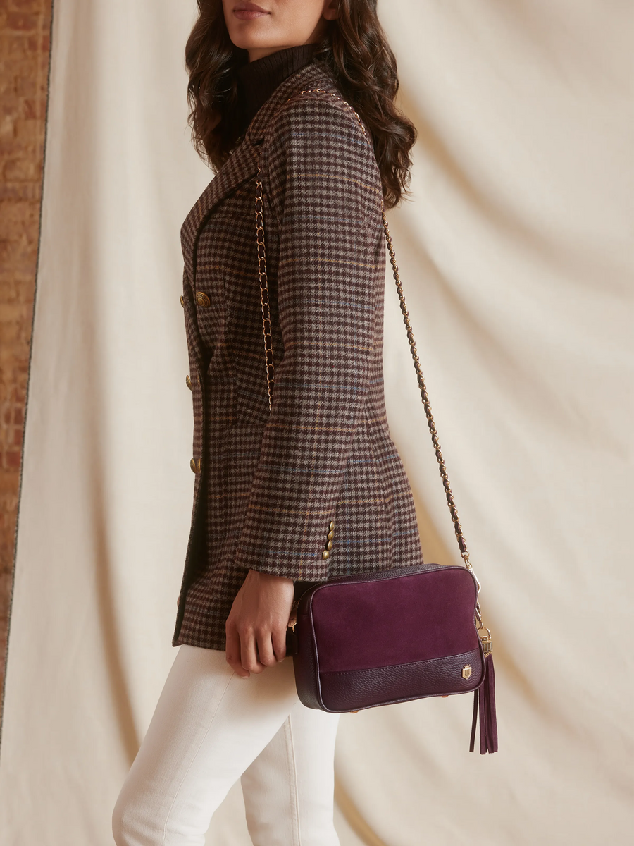 Finsbury - Women's Crossbody Bag - Elderberry Suede